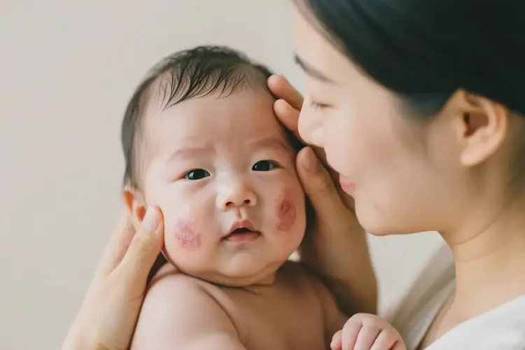 新生兒面部出濕疹能靠自己自愈嗎(圖1)