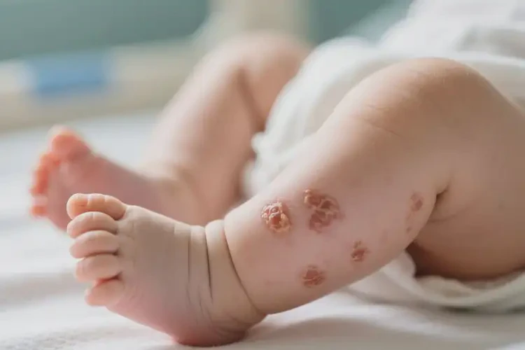 新生兒大腿偶爾起濕疹不管它會自己自愈嗎(圖1)