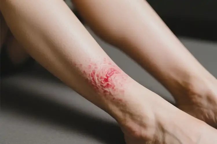 女人小腿上起濕疹不管它會自己好嗎(圖1)