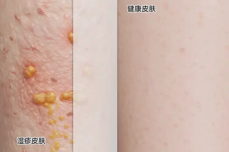 女性臉上經(jīng)常長濕疹不管它會自己自愈嗎(圖1)