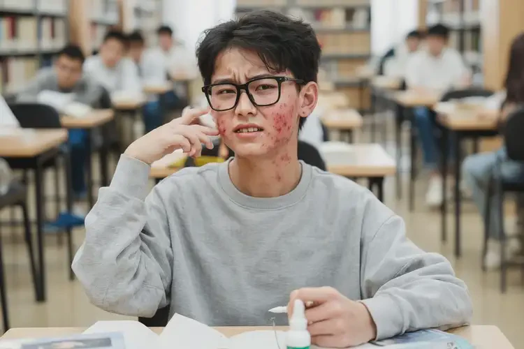 大学生脸上容易长湿疹不管它会自己自愈吗(图4)