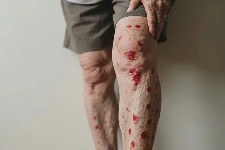 老人大腿長濕疹不管它會自己好嗎(圖1)