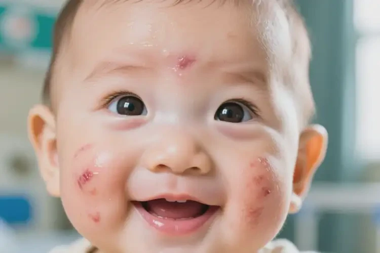 寶寶臉上容易長濕疹不管它會自己自愈嗎(圖1)