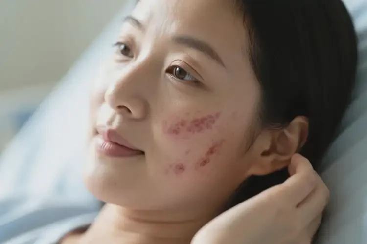 產(chǎn)婦臉上起濕疹不管它會(huì)自己痊愈嗎(圖1)