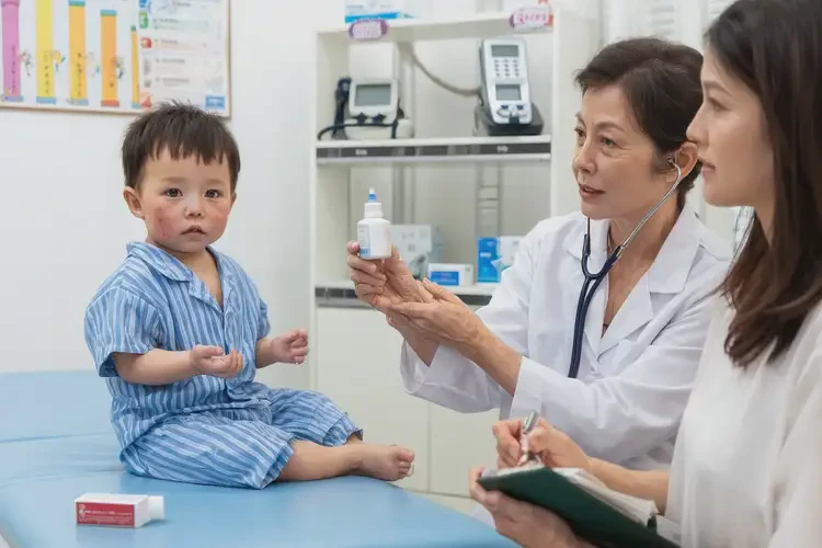 幼兒小腿上出現(xiàn)濕疹不管它會(huì)自己好嗎(圖1)