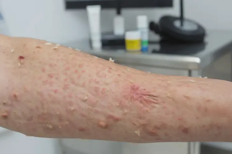 中學(xué)生手臂長(zhǎng)濕疹不管它會(huì)自己好嗎(圖2)