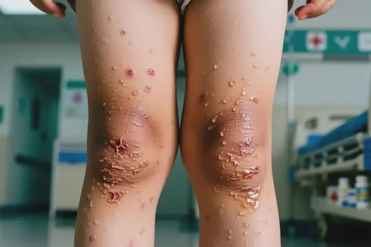 小孩大腿上出現(xiàn)濕疹能徹底自愈嗎(圖1)