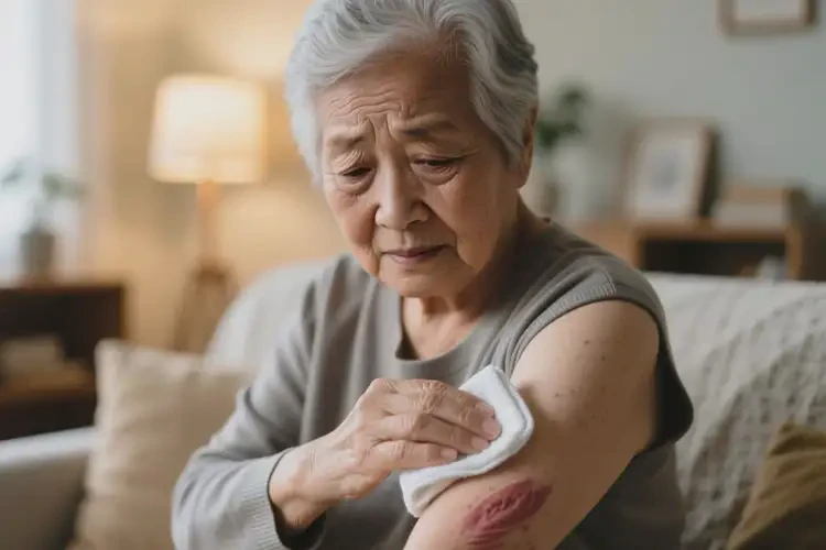 老年人手臂經(jīng)常起濕疹不管它會(huì)自己自愈嗎(圖1)