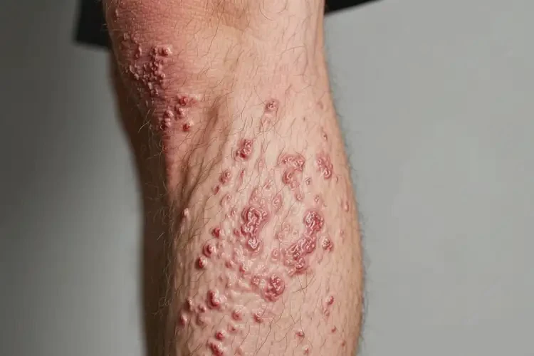 男性小腿上起濕疹不管它會自己自愈嗎(圖1)