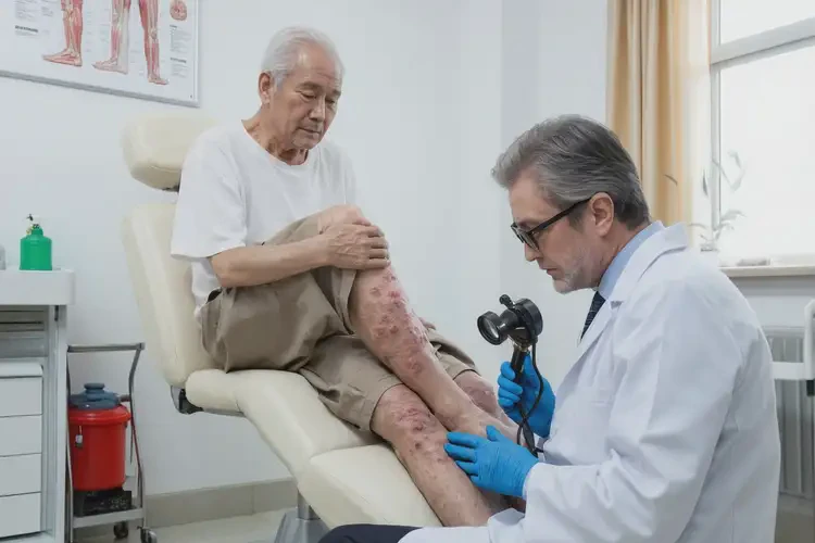 老年人小腿上偶爾起濕疹不管它會(huì)自己痊愈嗎(圖1)