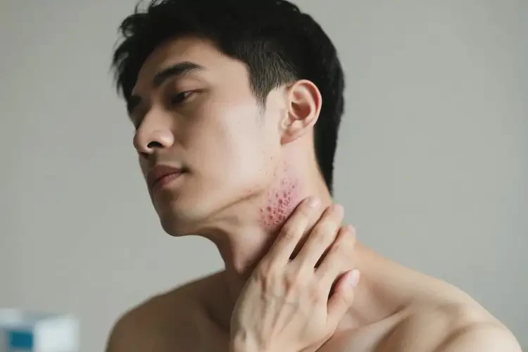 男人脖子起濕疹不管它會自己好嗎(圖2)