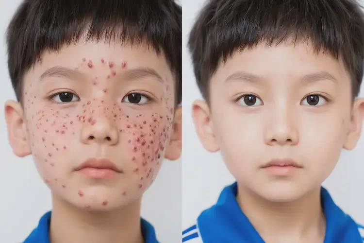 小學生面部偶爾起濕疹能夠徹底治愈嗎(圖1)