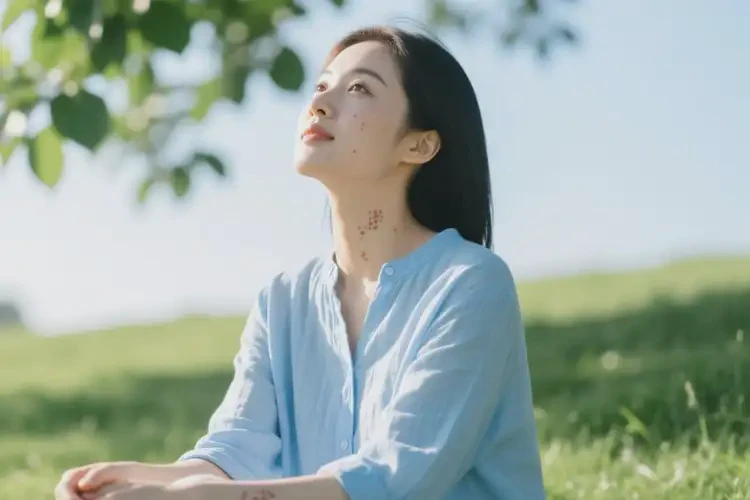 女生脖子上偶爾起濕疹能夠徹底治愈嗎(圖2)