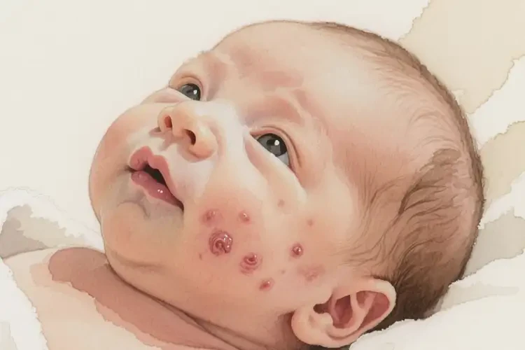 新生兒臉上經(jīng)常起濕疹不管它會(huì)自己好嗎(圖2)