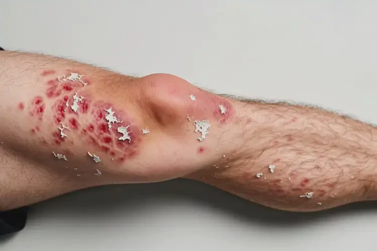 男人大腿容易長(zhǎng)濕疹不管它會(huì)自己好嗎(圖1)