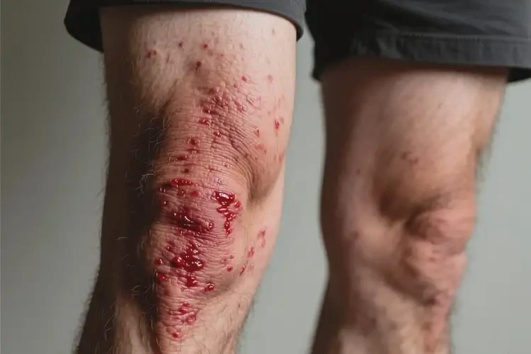 男性大腿上出現(xiàn)濕疹能徹底自愈嗎(圖1)