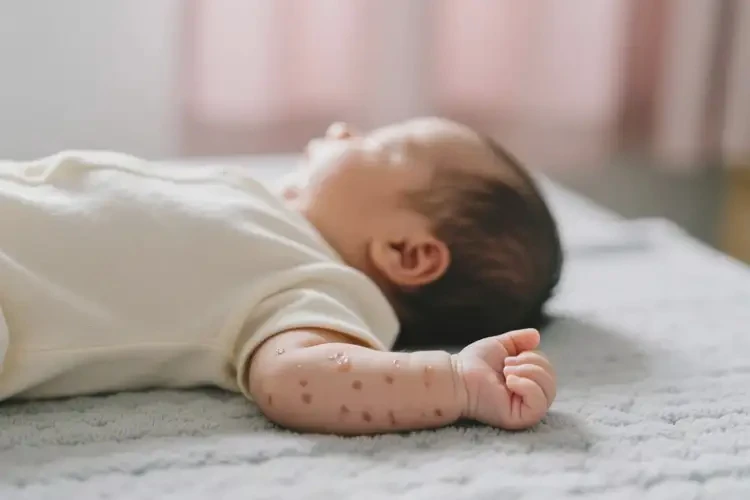 新生兒手臂上有濕疹不管它會自己自愈嗎(圖3)
