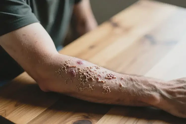 男性手臂起濕疹不管它會(huì)自己好嗎(圖3)