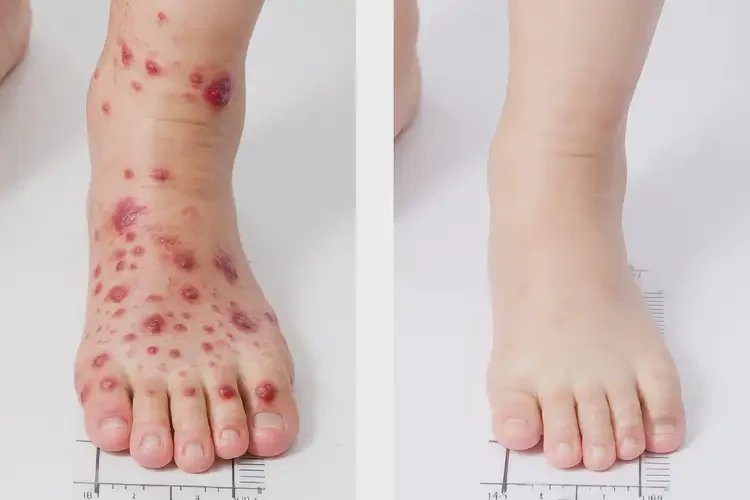 小孩脚上经常长湿疹不管它会自己痊愈吗(图1)