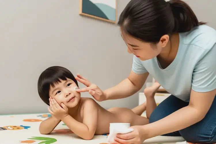 孩子臉上有濕疹不管它會(huì)自己好嗎(圖2)