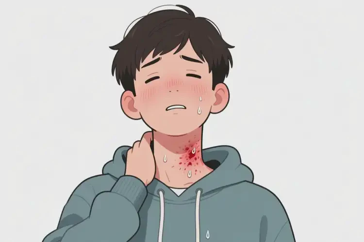 青少年脖子上出現(xiàn)濕疹不管它會(huì)自己痊愈嗎(圖1)