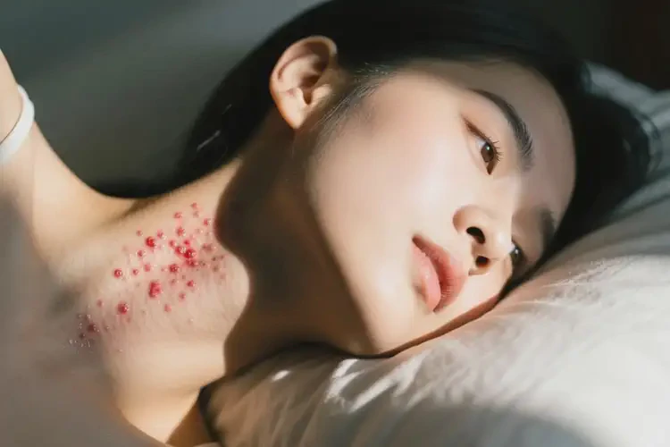 女生脖子出現(xiàn)濕疹不管它會自己痊愈嗎(圖2)