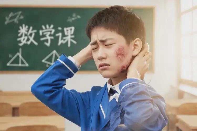 中學生脖子上出現(xiàn)濕疹不管它會自己痊愈嗎(圖3)