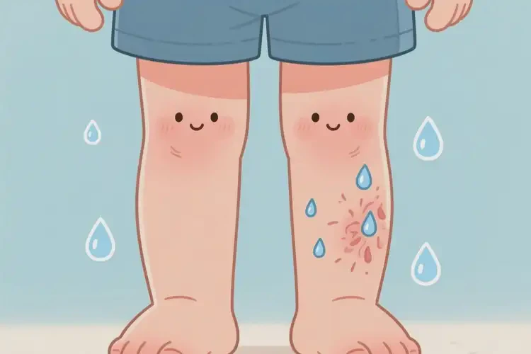 兒童大腿上經(jīng)常起濕疹不管它會自己自愈嗎(圖1)