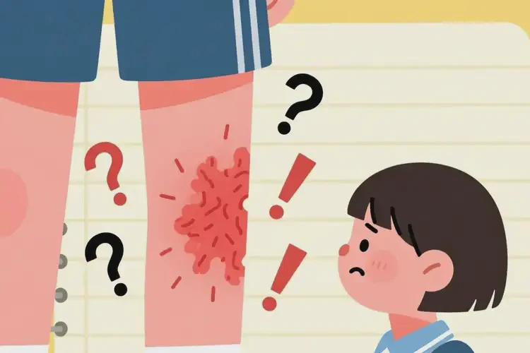 中學(xué)生大腿上容易長濕疹不管它會自己自愈嗎(圖1)