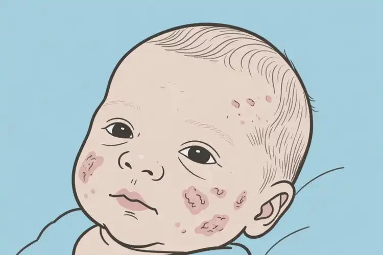 新生兒面部出濕疹不管它會(huì)自己自愈嗎(圖3)