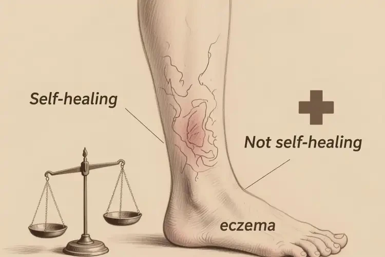 女性小腿上長濕疹可以徹底自愈嗎(圖1)