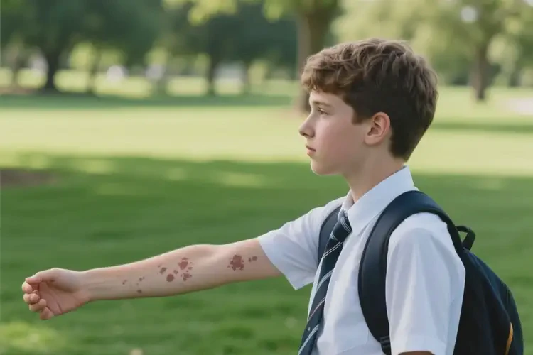 中學(xué)生手臂上容易長濕疹不管它會自己好嗎(圖1)