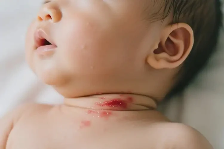 嬰兒脖子上出現(xiàn)濕疹不管它會自己痊愈嗎(圖4)