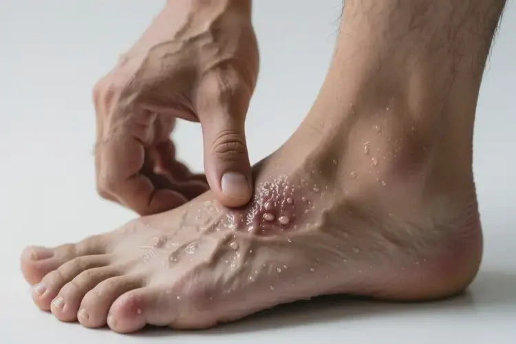 男人腳上長(zhǎng)濕疹不管它會(huì)自己好嗎(圖2)
