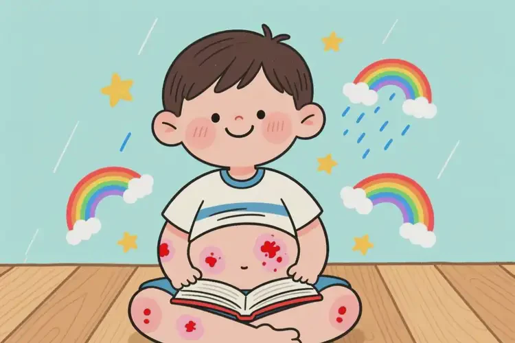 少兒肚子上偶爾起濕疹不管它會自己痊愈嗎(圖1)