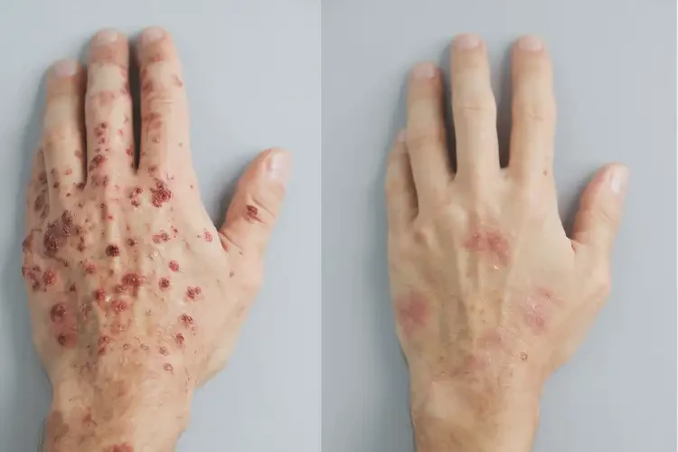 男性手上容易長濕疹可以徹底自愈嗎(圖1)