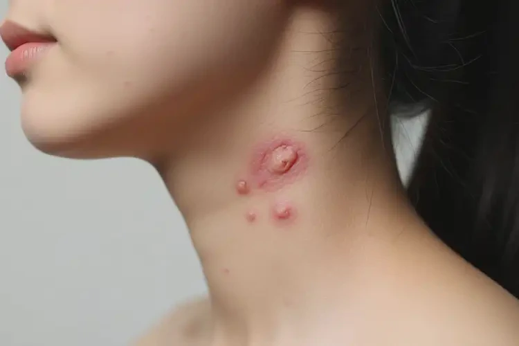 女生脖子上經(jīng)常起濕疹不管它會(huì)自己痊愈嗎(圖3)