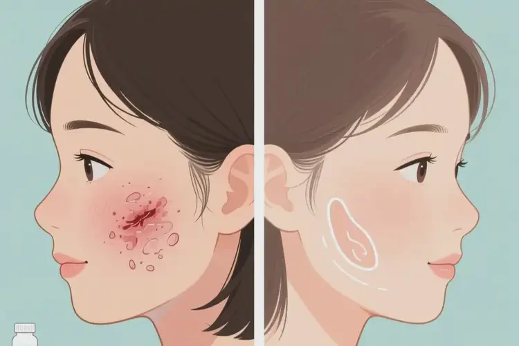 女生面部偶爾長(zhǎng)濕疹能夠徹底治愈嗎(圖2)