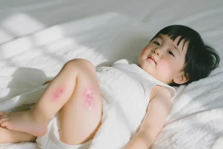 孩子小腿上有濕疹不管它會(huì)自己自愈嗎(圖1)