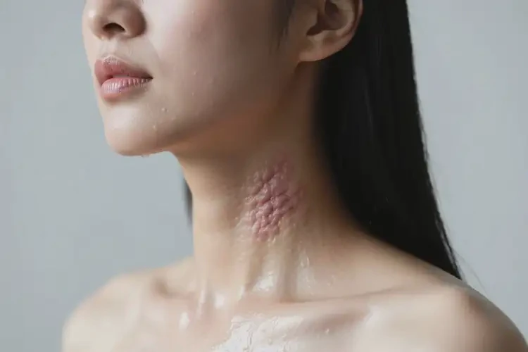 女人脖子上長濕疹不管它會自己好嗎(圖2)