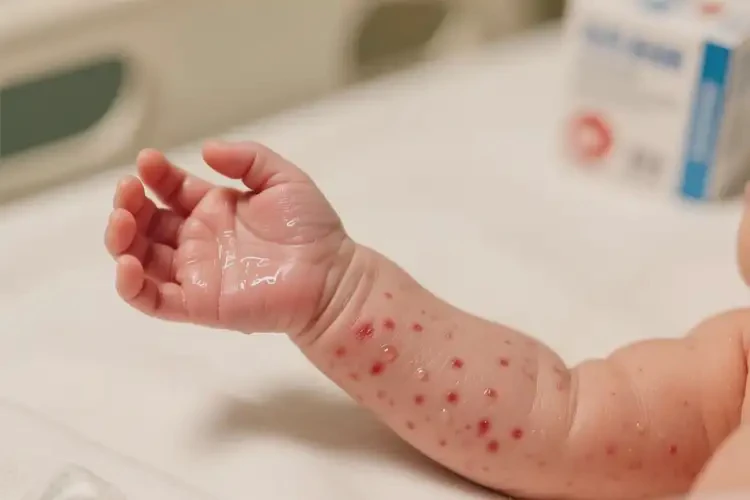 新生兒手臂偶爾起濕疹可以徹底自愈嗎(圖4)