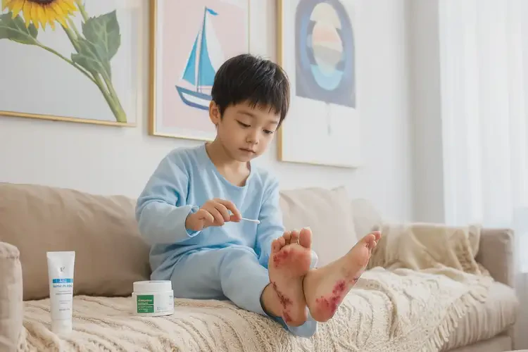孩子腳上起濕疹能夠徹底治愈嗎(圖2)