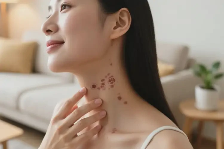 女生脖子上偶爾起濕疹能夠徹底治愈嗎(圖3)