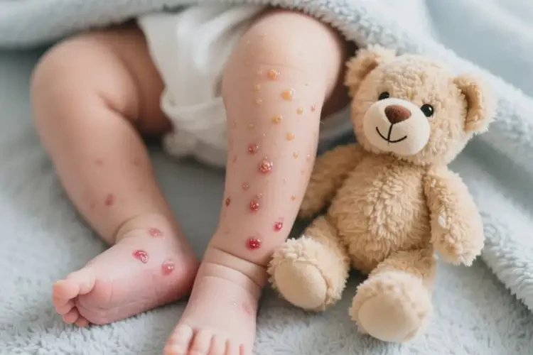 新生兒小腿上有濕疹不管它會自己好嗎(圖1)