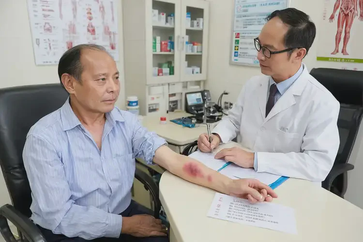 男性手臂起濕疹不管它會(huì)自己痊愈嗎(圖2)