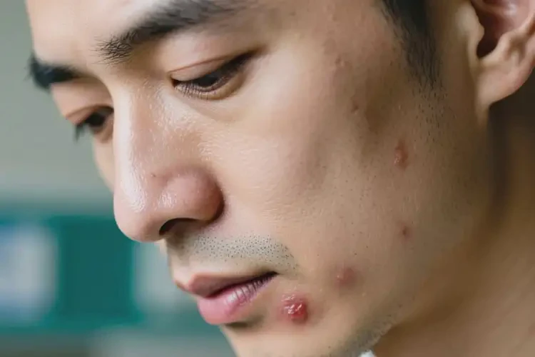 男人臉上偶爾起濕疹能徹底自愈嗎(圖1)