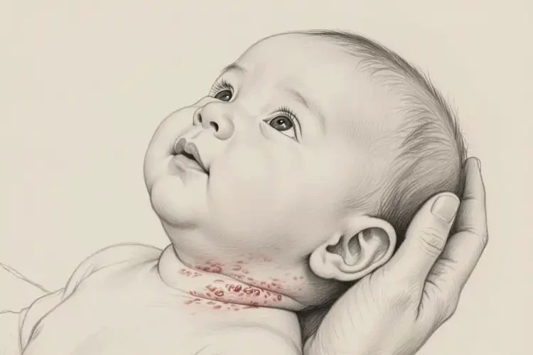 小兒脖子起濕疹不管它會自己好嗎(圖2)