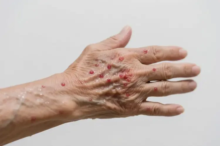 老人手臂出現(xiàn)濕疹不管它會(huì)自己好嗎(圖1)