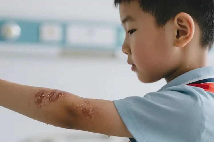 小學生手臂上起濕疹不管它會自己痊愈嗎(圖1)