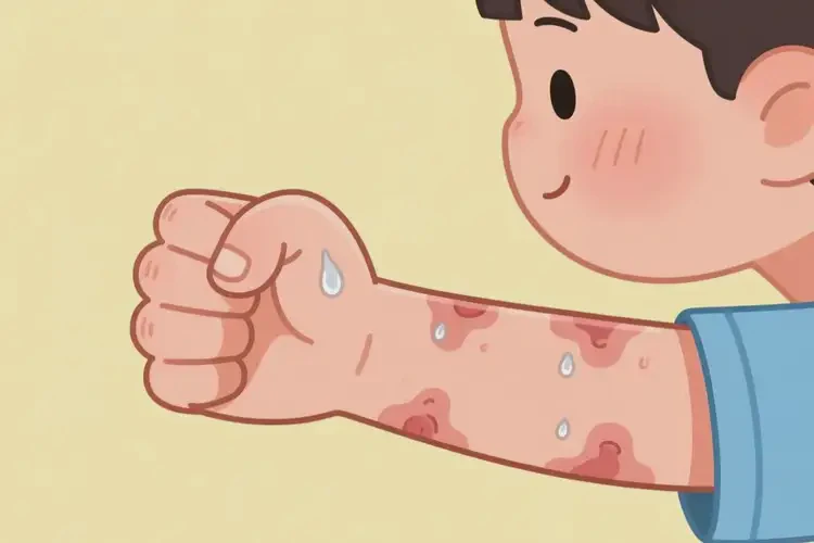 小學生手臂出現(xiàn)濕疹可不可以徹底自愈(圖1)